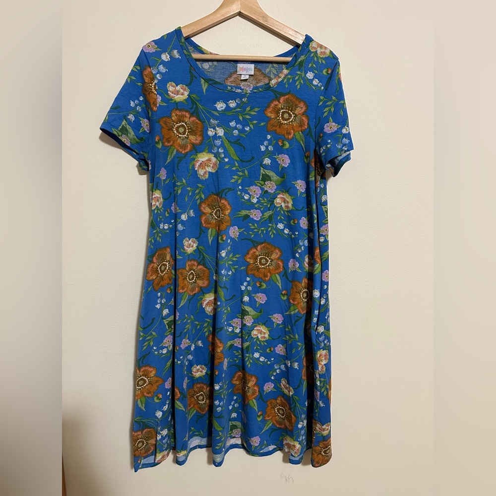 LuLaRoe Blue Floral Dress
